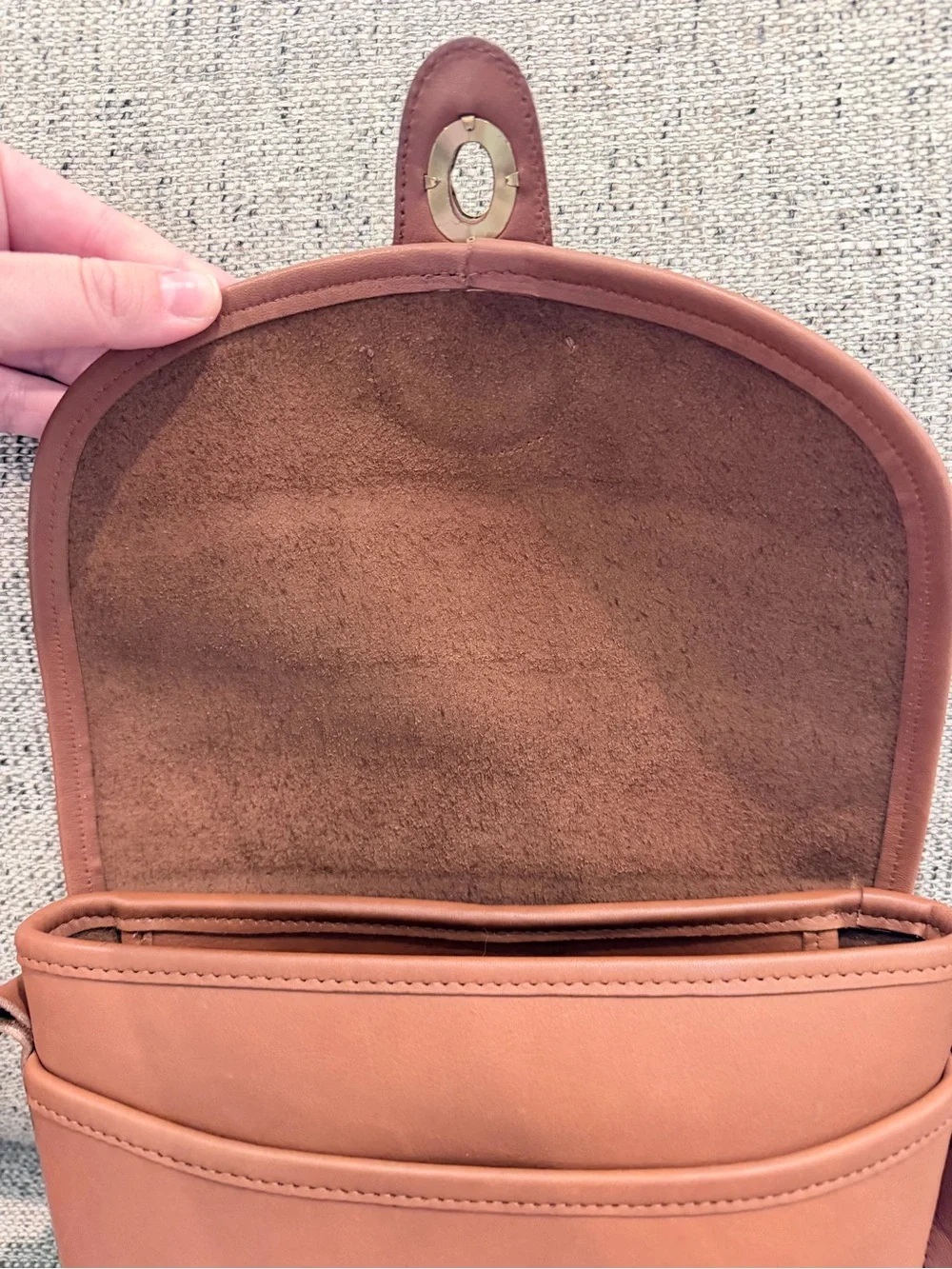 Vintage Coach Bradley Bucket Bag in British Tan Made in USA in 1993